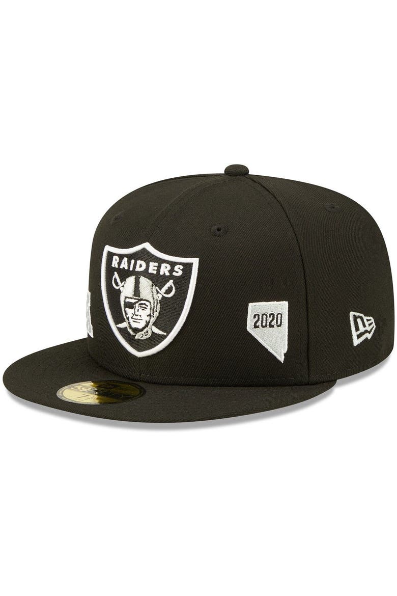 Men's New Era Black Las Vegas Raiders Identity 59FIFTY Fitted Hat, Main, color, Black