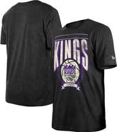 New Era Men's New Era  Black Sacramento Kings Hardwood Classics Oversized Boxy Mineral Wash T-Shirt