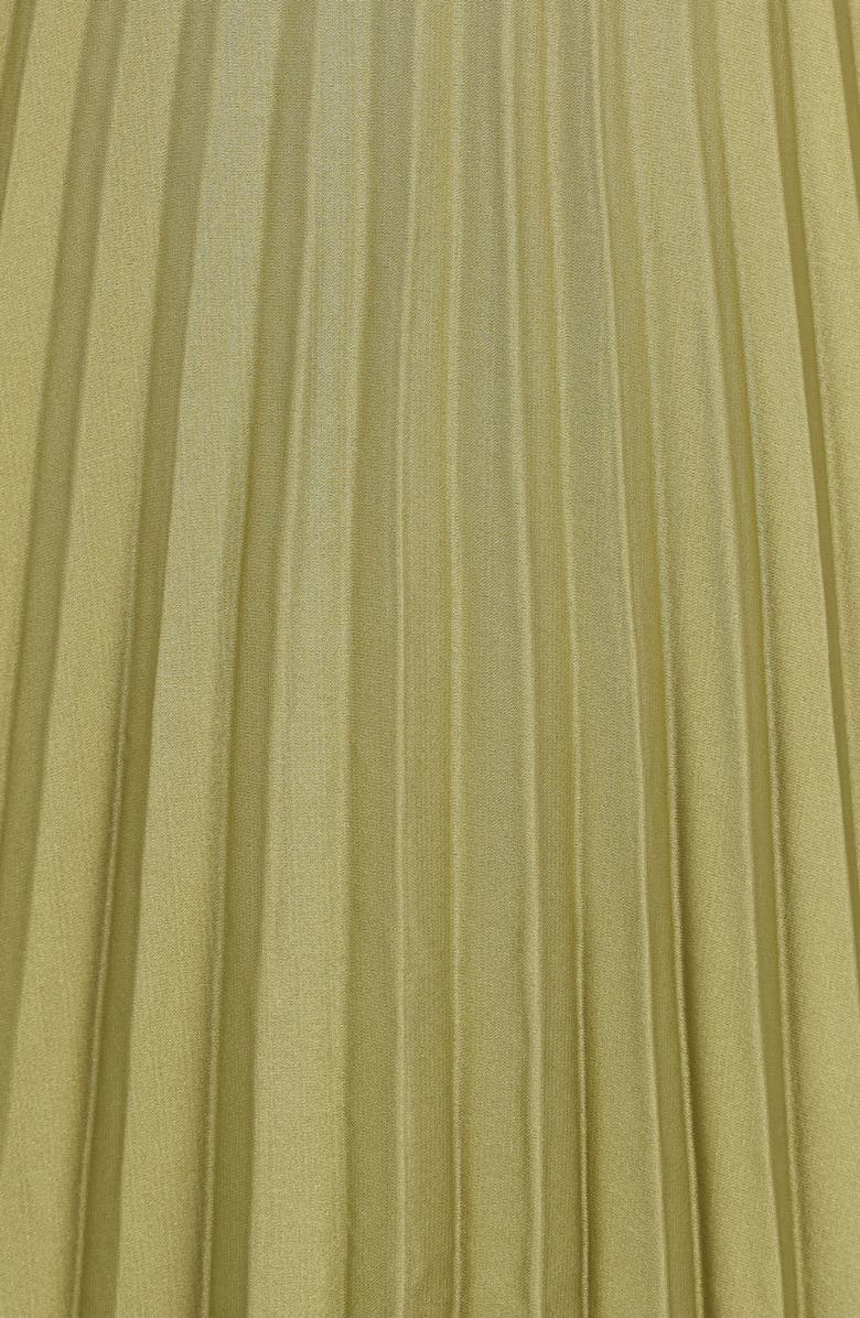 Petal & Pup Niamh Pleated Cutout Satin Midi Dress, Alternate, color,