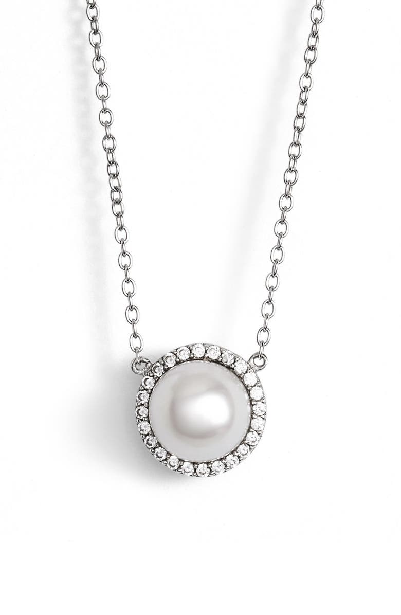 Lafonn 'Lassaire' Pearl Pendant Necklace, Main, color, 