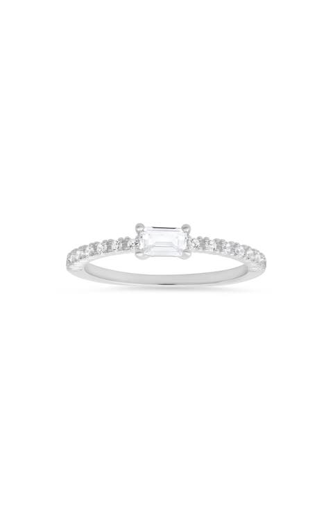 Sterling Silver East/West CZ Ring