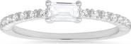 Queen Jewels Sterling Silver East/West CZ Ring