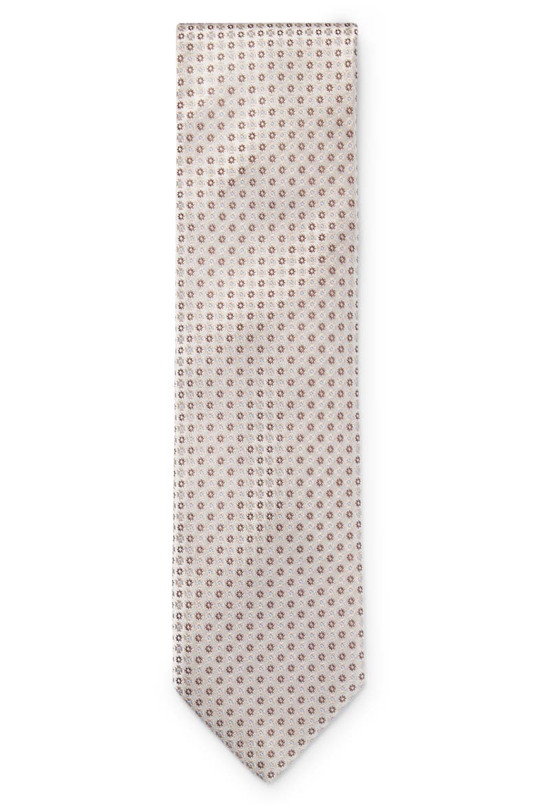 Floral Silk Blend Jacquard Tie, Alternate, color, OPEN WHITE