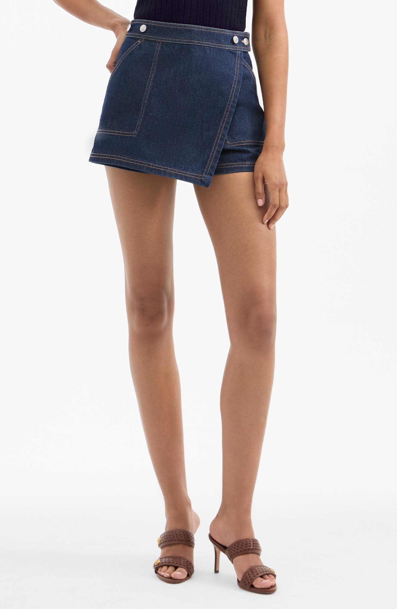 Winslet Wrap Denim Miniskort