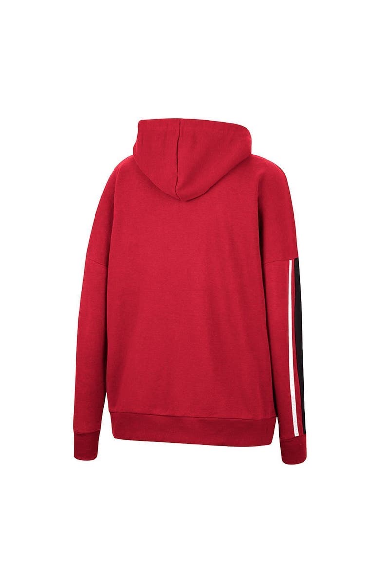 COLOSSEUM Women's Colosseum Crimson Indiana Hoosiers Serena Oversized Sleeve Striping Pullover Hoodie, Alternate, color, 