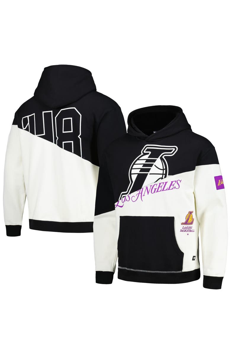 THE WILD COLLECTIVE Unisex The Wild Collective Black Los Angeles Lakers Split Pullover Hoodie, Alternate, color, Black