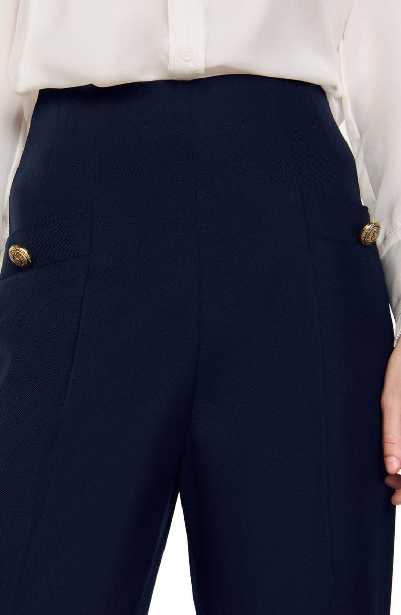 SANDRO Wide legs trousers, Alternate, color, Navy Blue