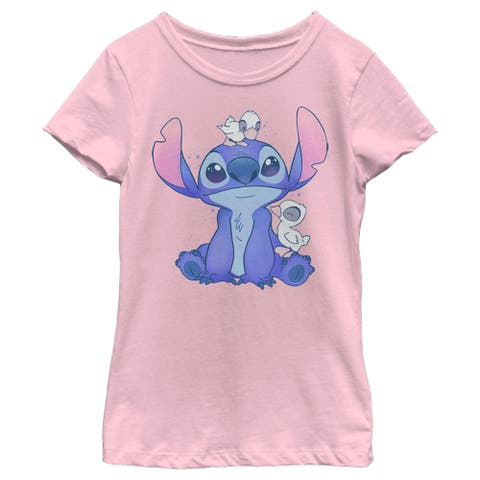 Girl's Lilo & Stitch Hanging with Ducks  Graphic T-Shirt