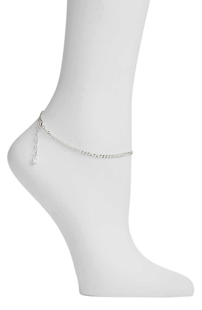 Argento Vivo Sterling Silver Argento Vivo Link Anklet, Main, color, 