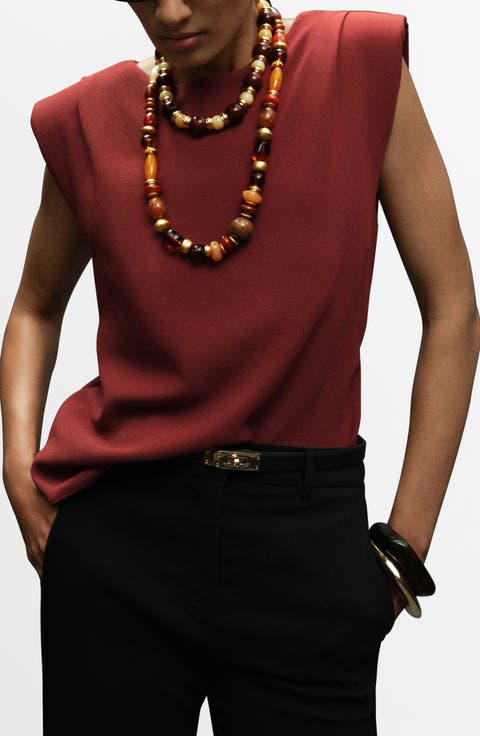 Ruched Strong Shoulder Top (Regular & Plus)