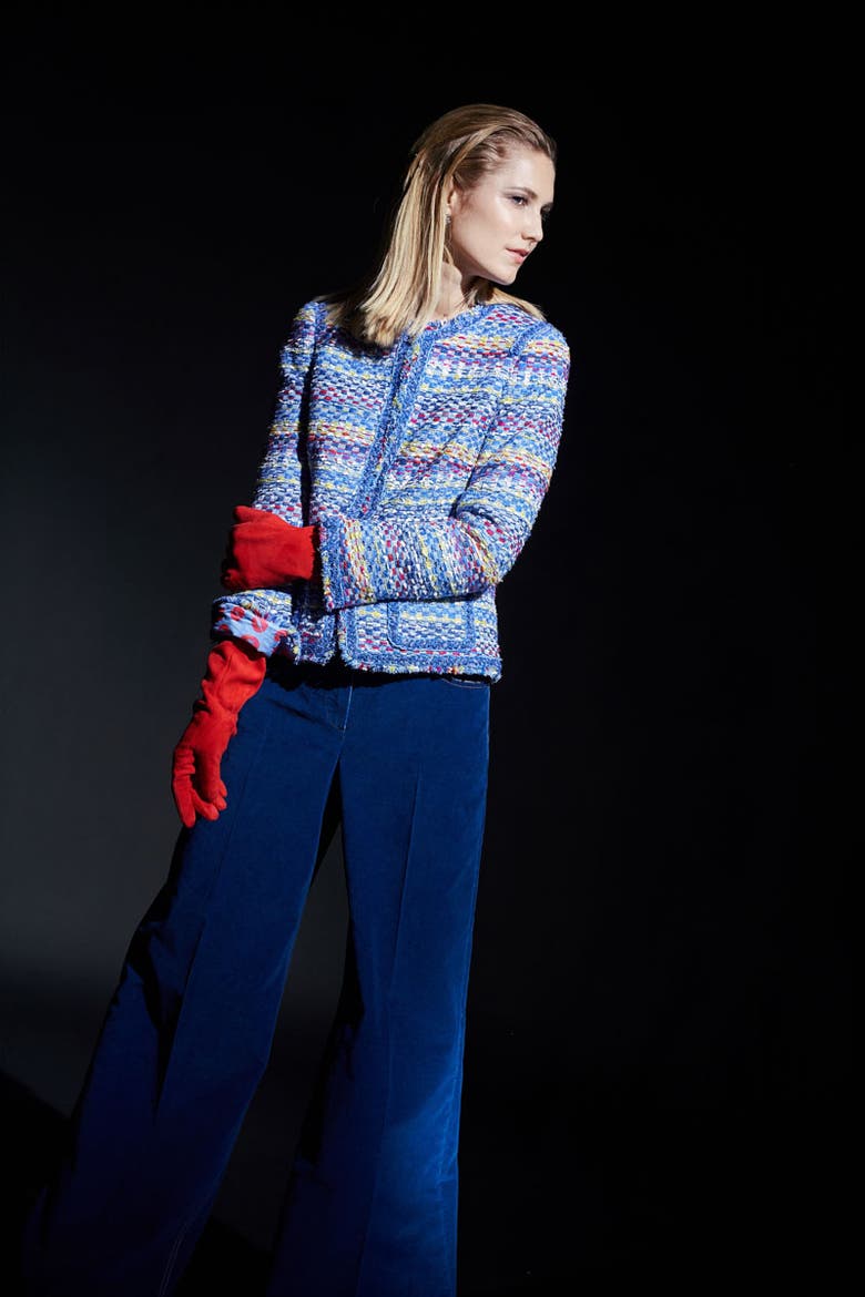 Wide Leg Velvet Jeans, Alternate, color, Jeansblue