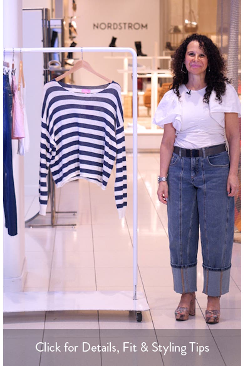 Anney Oversize Stripe Cotton Blend Sweater video