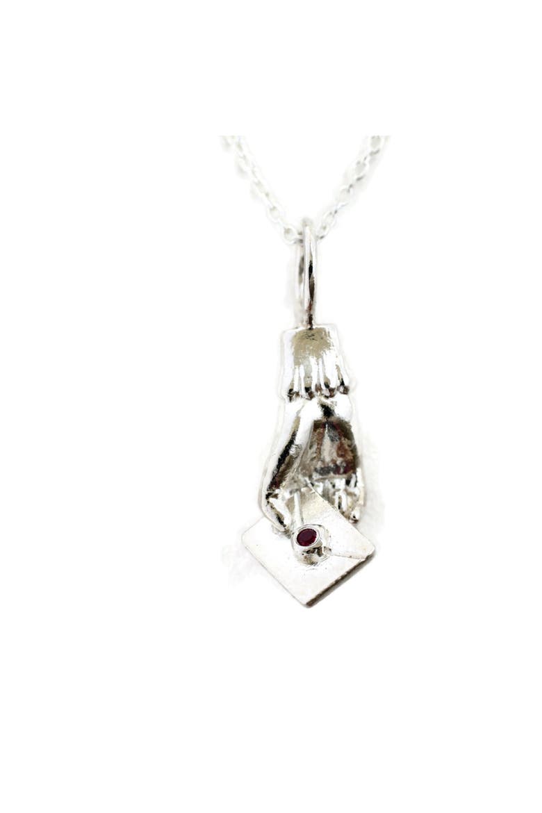 Sterling Love Letter Necklace, Main, color, Silver