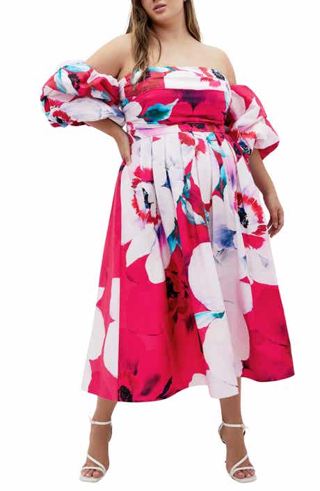 City Chic Helena Floral Print Minidress