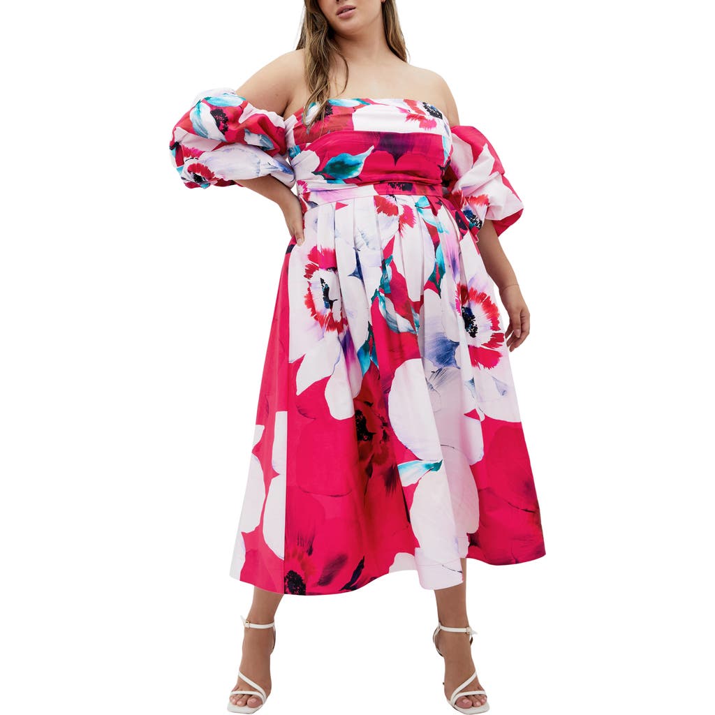 Shop City Chic Helena Floral Print Minidress In Lady Luck