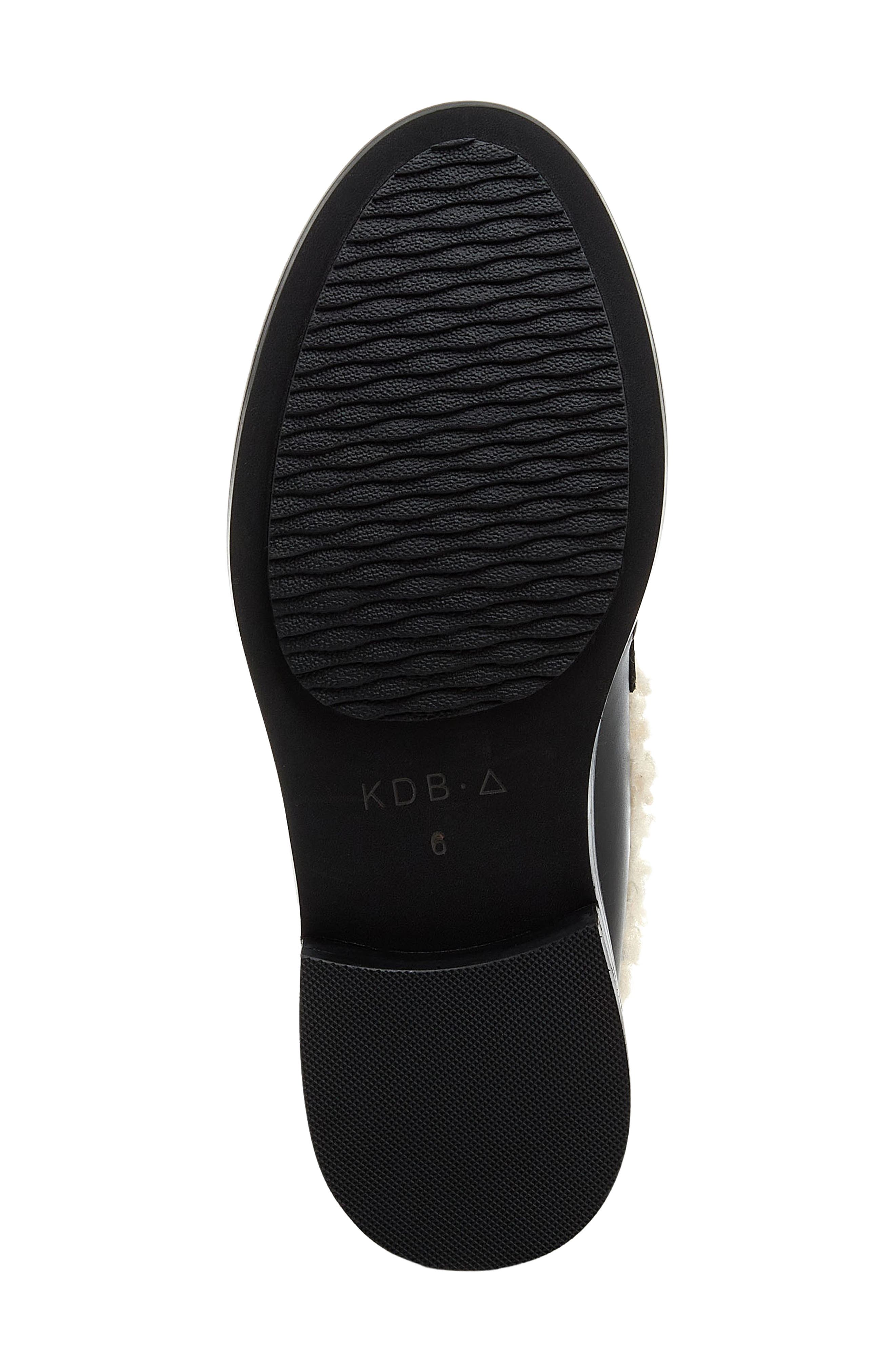 Kelsi Dagger Brooklyn Lens Faux Shearling Lined Loafer, Alternate, color, Black