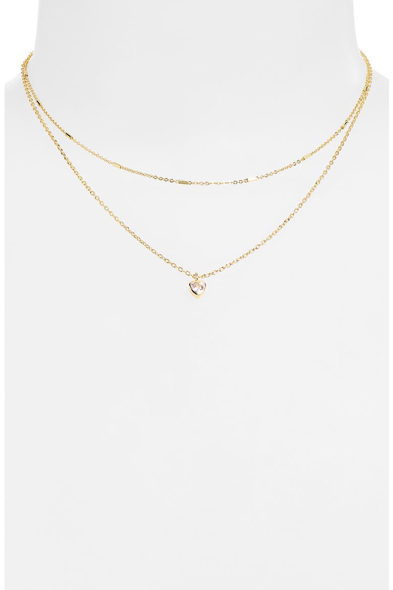 Mini Heart Layered Necklace, Alternate, color, GOLD
