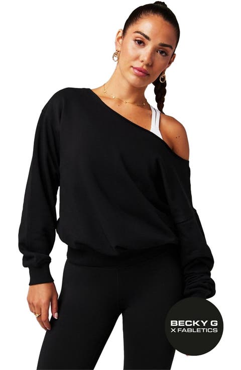 Women's Year Round Terry Off Shoulder Sweatshirt
