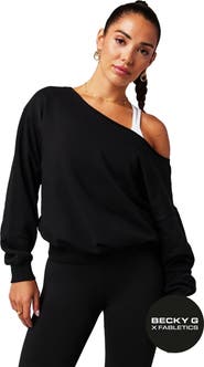 Fabletics Women's Year Round Terry Off Shoulder Sweatshirt