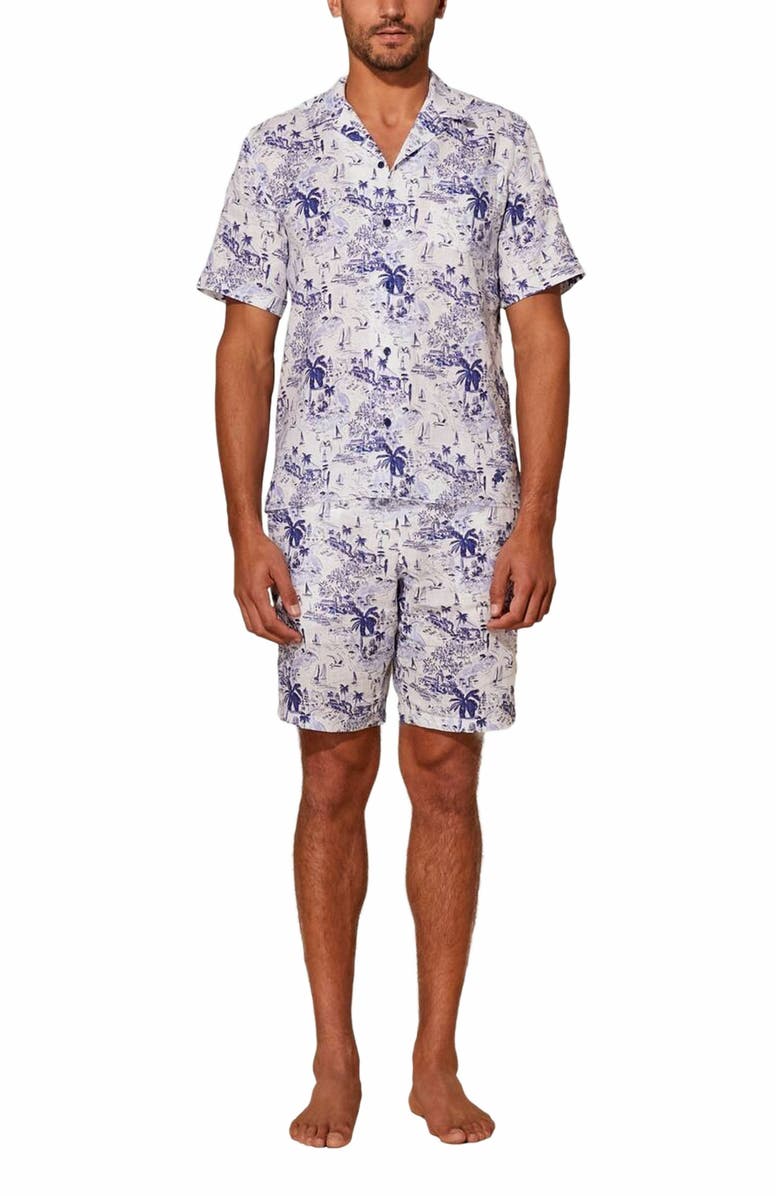 Vilebrequin Men's Bowling Linen Riviera Shirt, Main, color, 