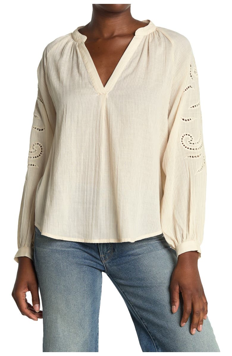 All in Favor Embroidered Peasant Blouse, Main, color,