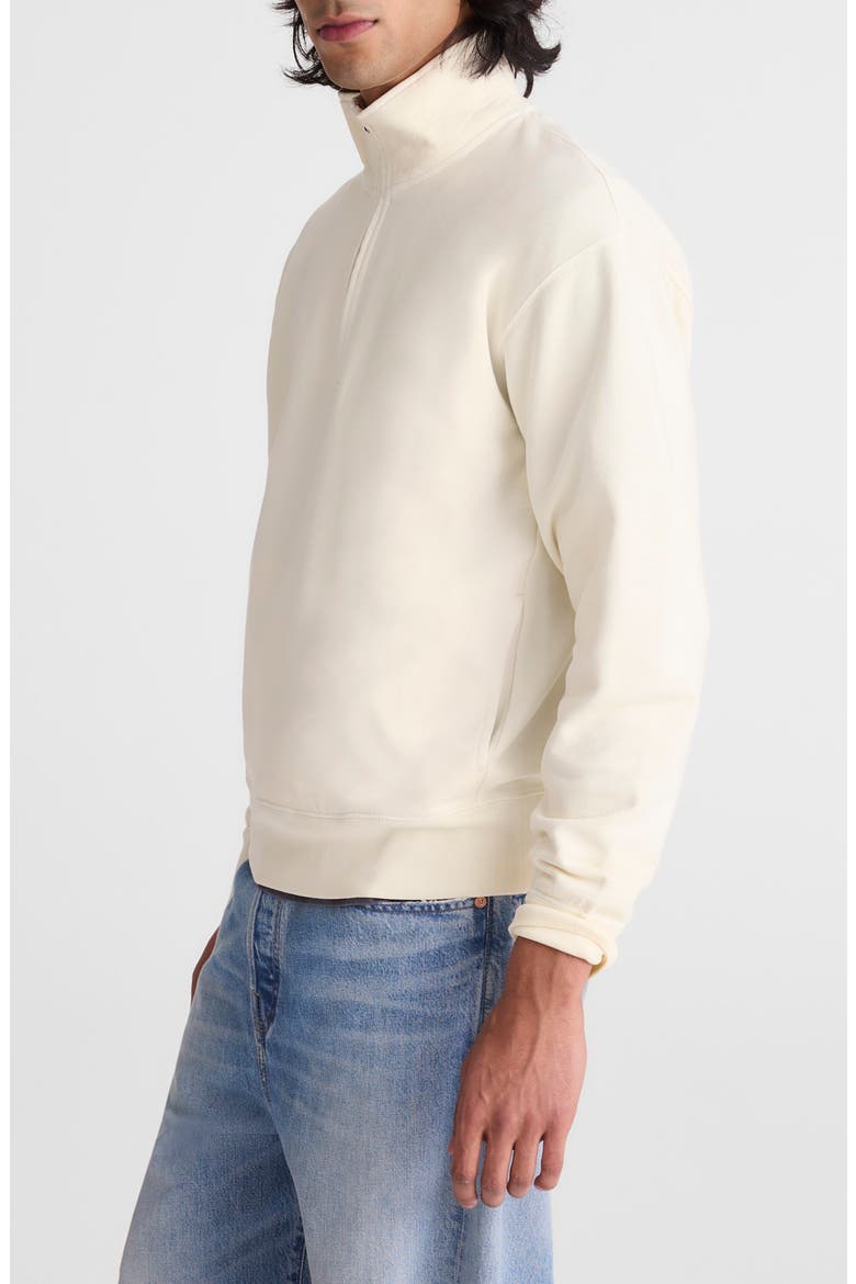 Quarter Zip Loopback Terry Sweatshirt, Alternate, color, VINTAGE CANVAS