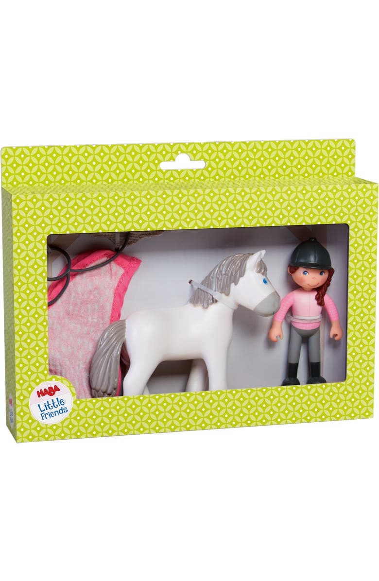 HABA Little Friends Horse Riding Play set - Rider Sanya, Mare Saphira and Accessories, Alternate, color, Multi