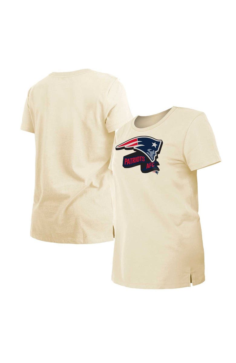 New Era Women's New Era Cream New England Patriots Chrome Sideline T-Shirt, Main, color, Cream