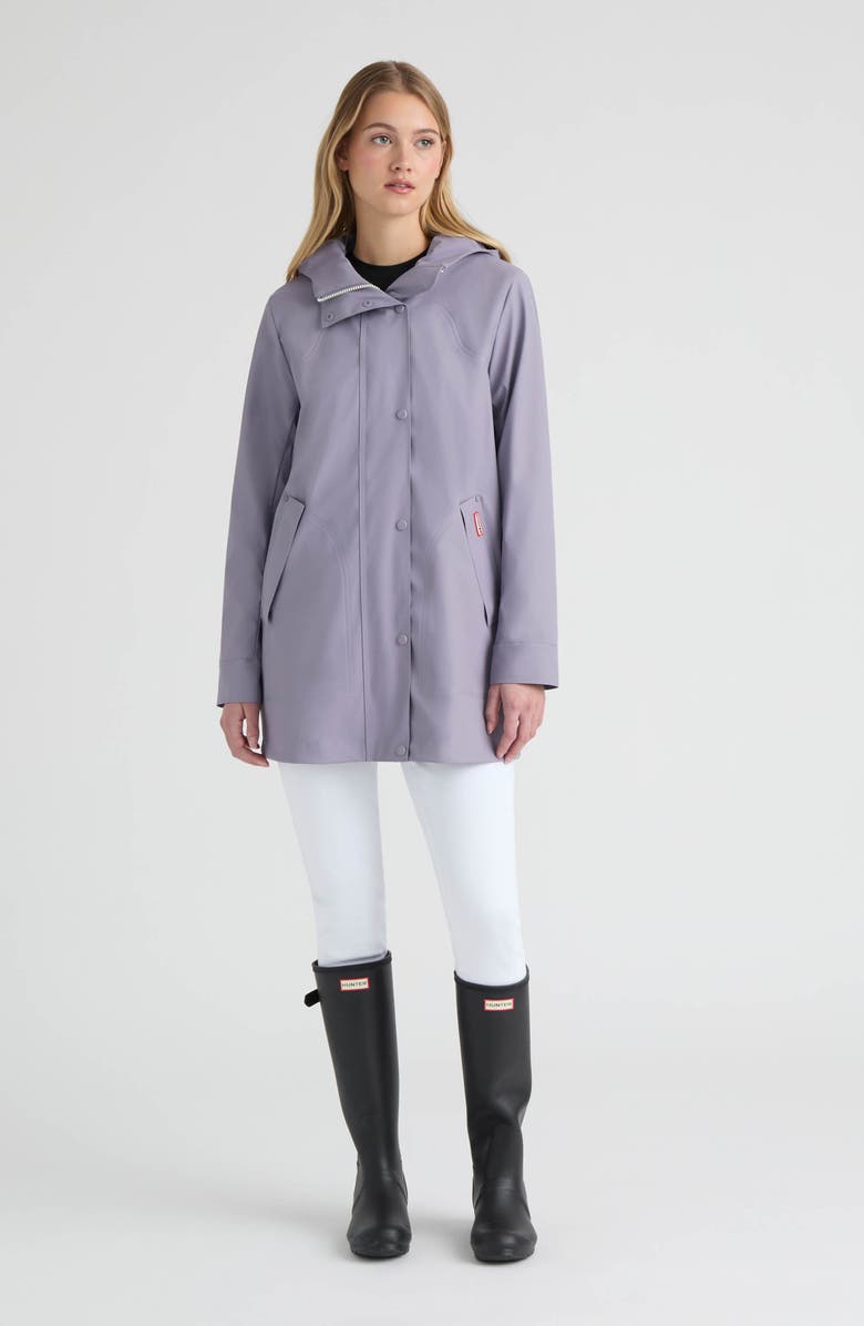 Hunter Acacia Waterproof Rubberized Rain Jacket, Alternate, color, Lavender Grey