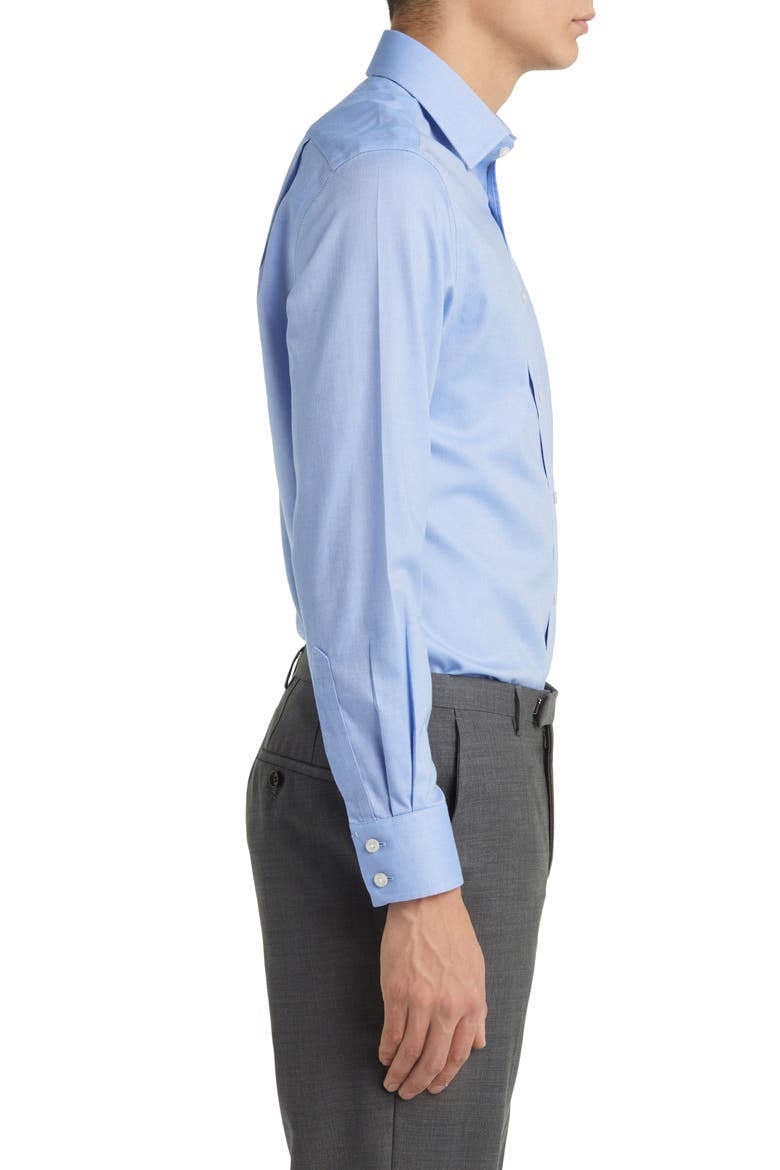 Slim Fit Non-Iron Solid Royal Oxford Dress Shirt, Alternate, color, BLUE