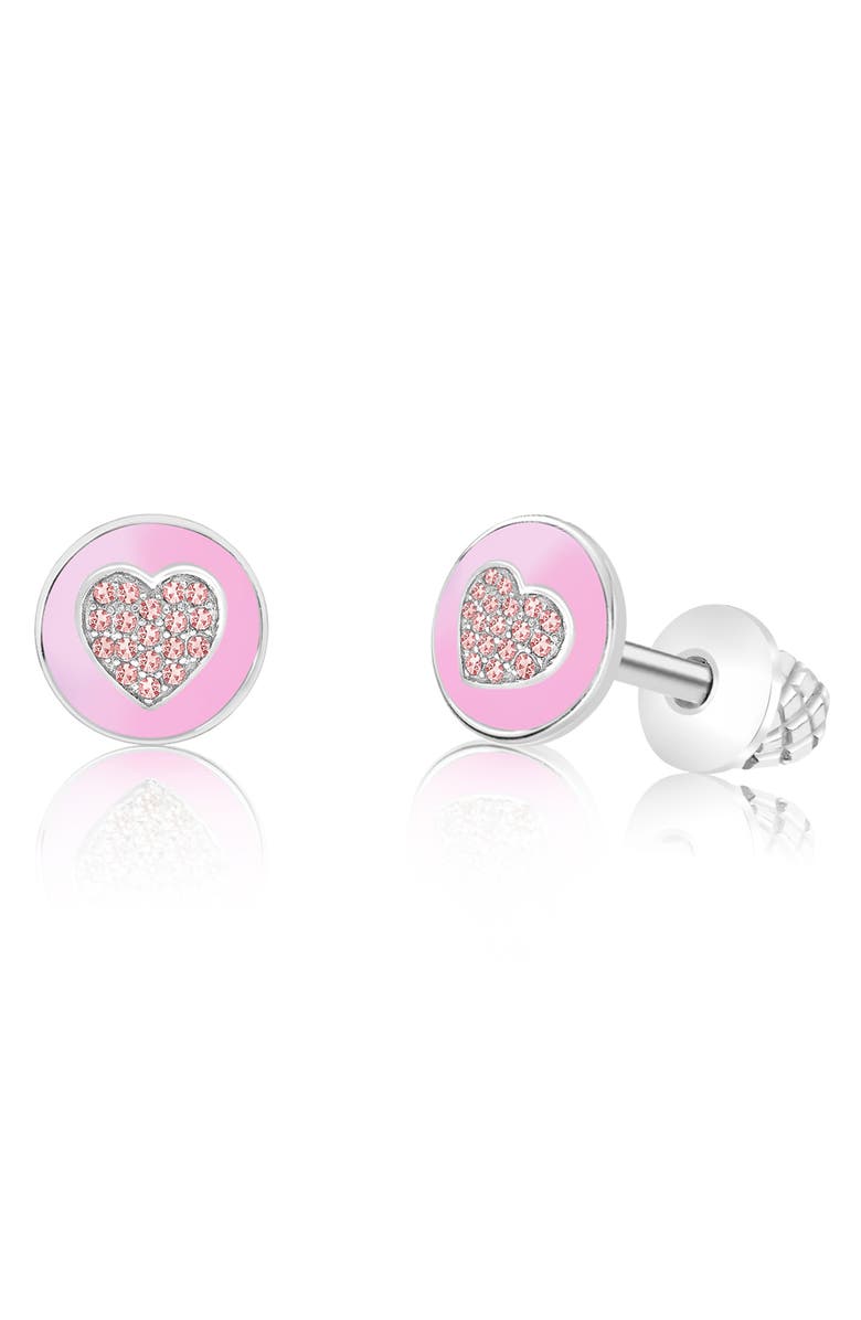 Chanteur Kids' Circle Heart Stud Earrings, Main, color, 