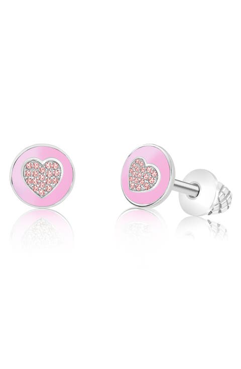 Kids' Circle Heart Stud Earrings