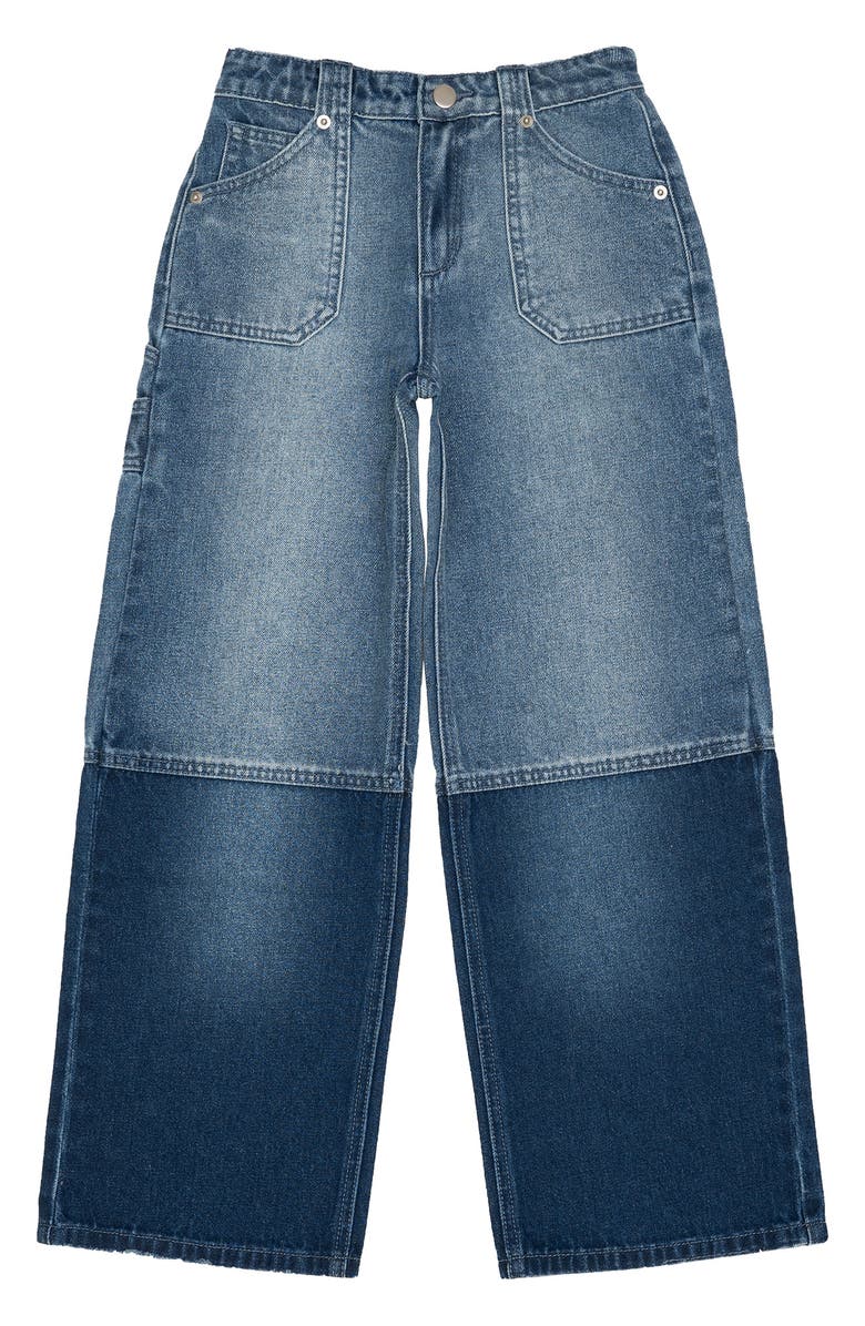 Joe's Kids' Mia Two-Tone Wide Leg Jeans, Main, color, 