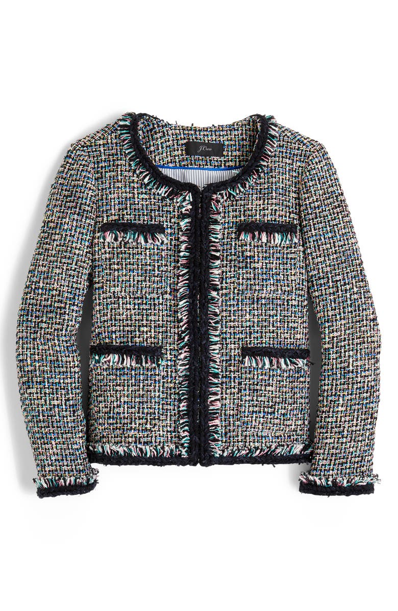 J.Crew Lady Metallic Tweed Jacket, Alternate, color, 