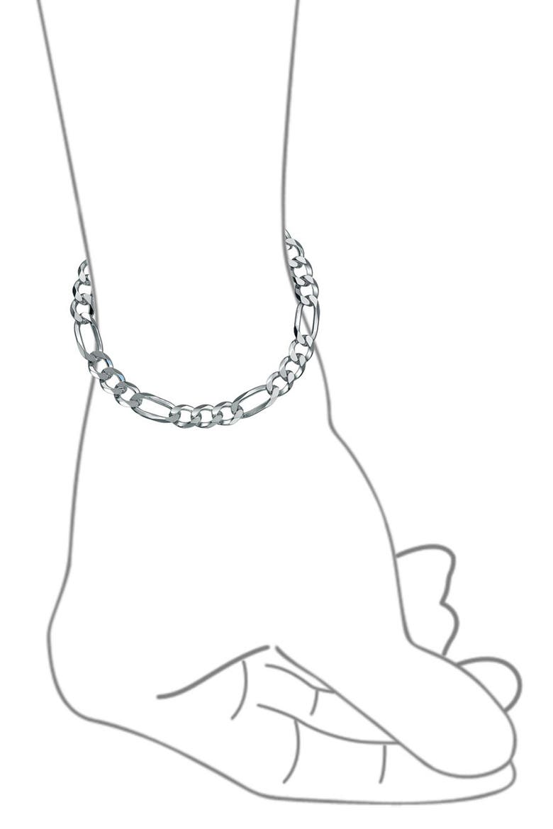 Men's Sterling Silver Figaro Chain Bracelet, Alternate, color, SILVER