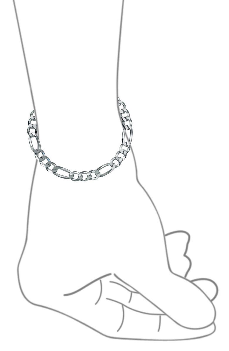 BLING JEWELRY Men's Sterling Silver Figaro Chain Bracelet, Alternate, color, Silver