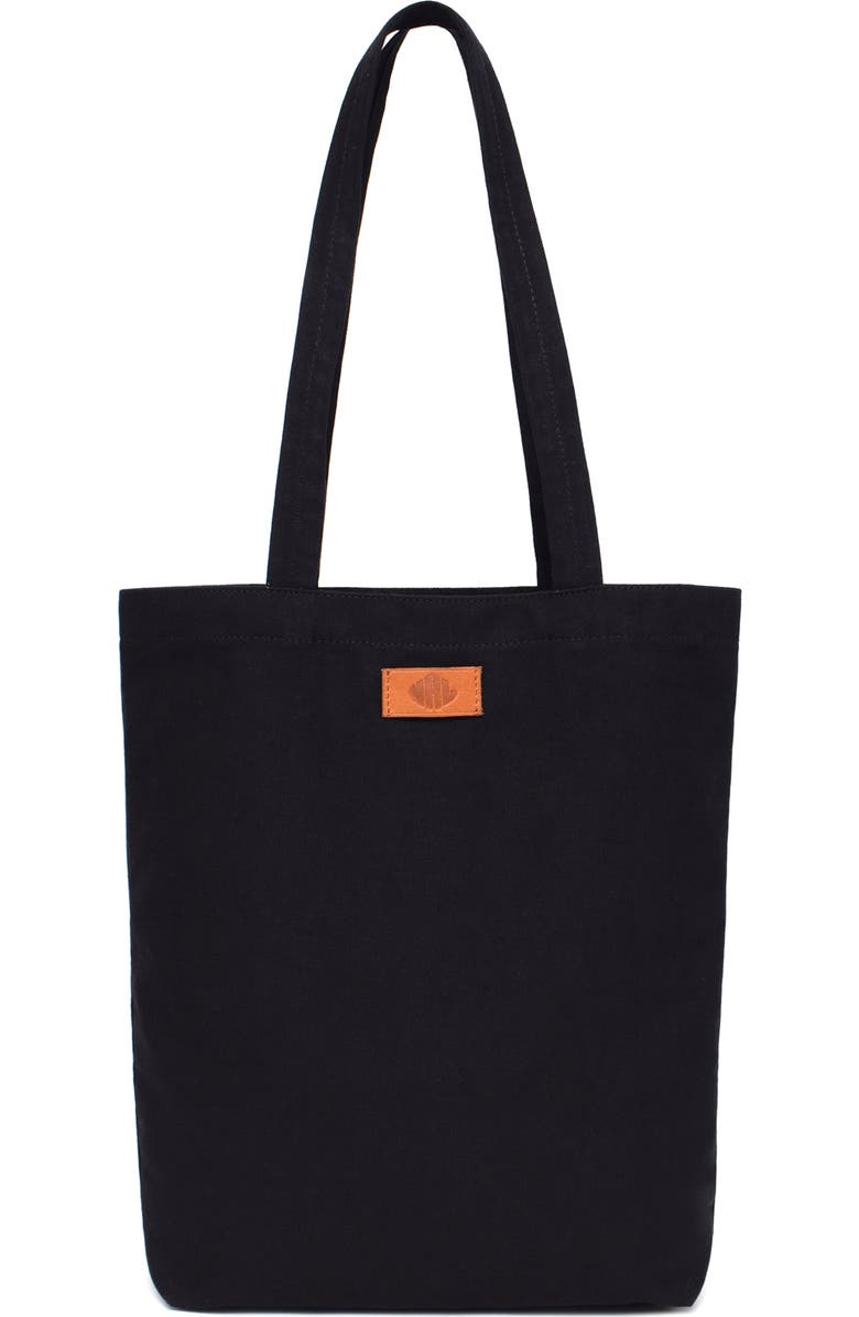 New Amsterdam Leatherworks Eden Canvas Tote Bag, Main, color, Black