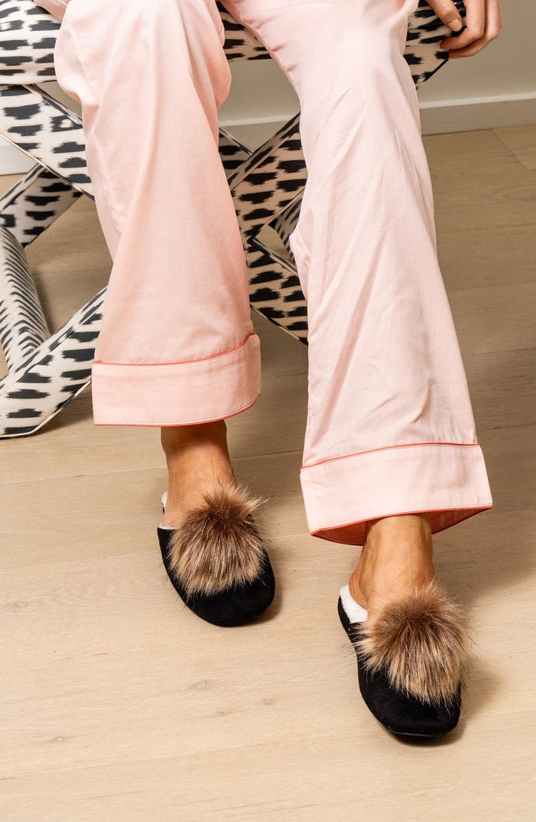 patricia green Pretty Pouf Slipper, Alternate, color, Black/ Tan