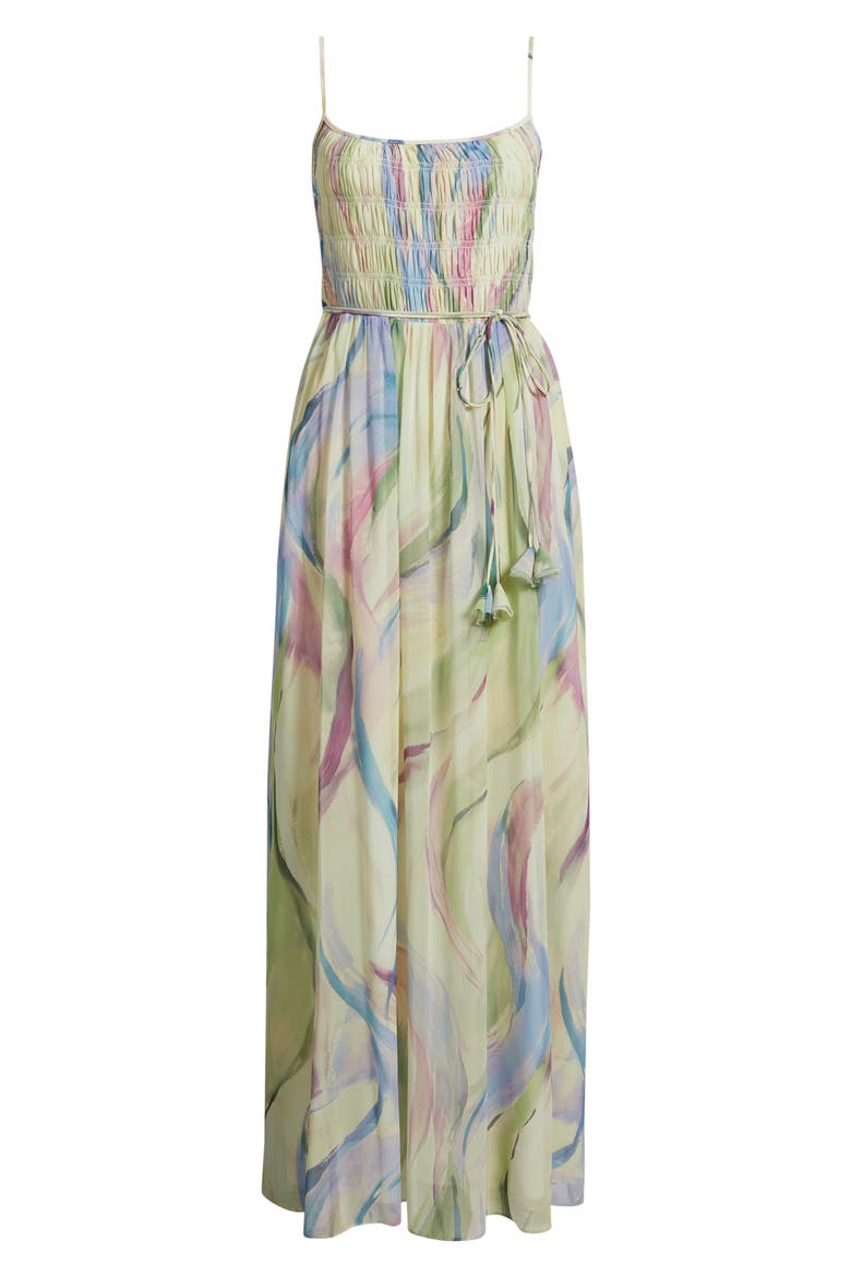 Abstract Print Chiffon Gown, Alternate, color, GREEN MULT