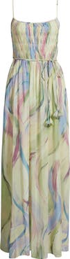 Vince Camuto Abstract Print Chiffon Gown