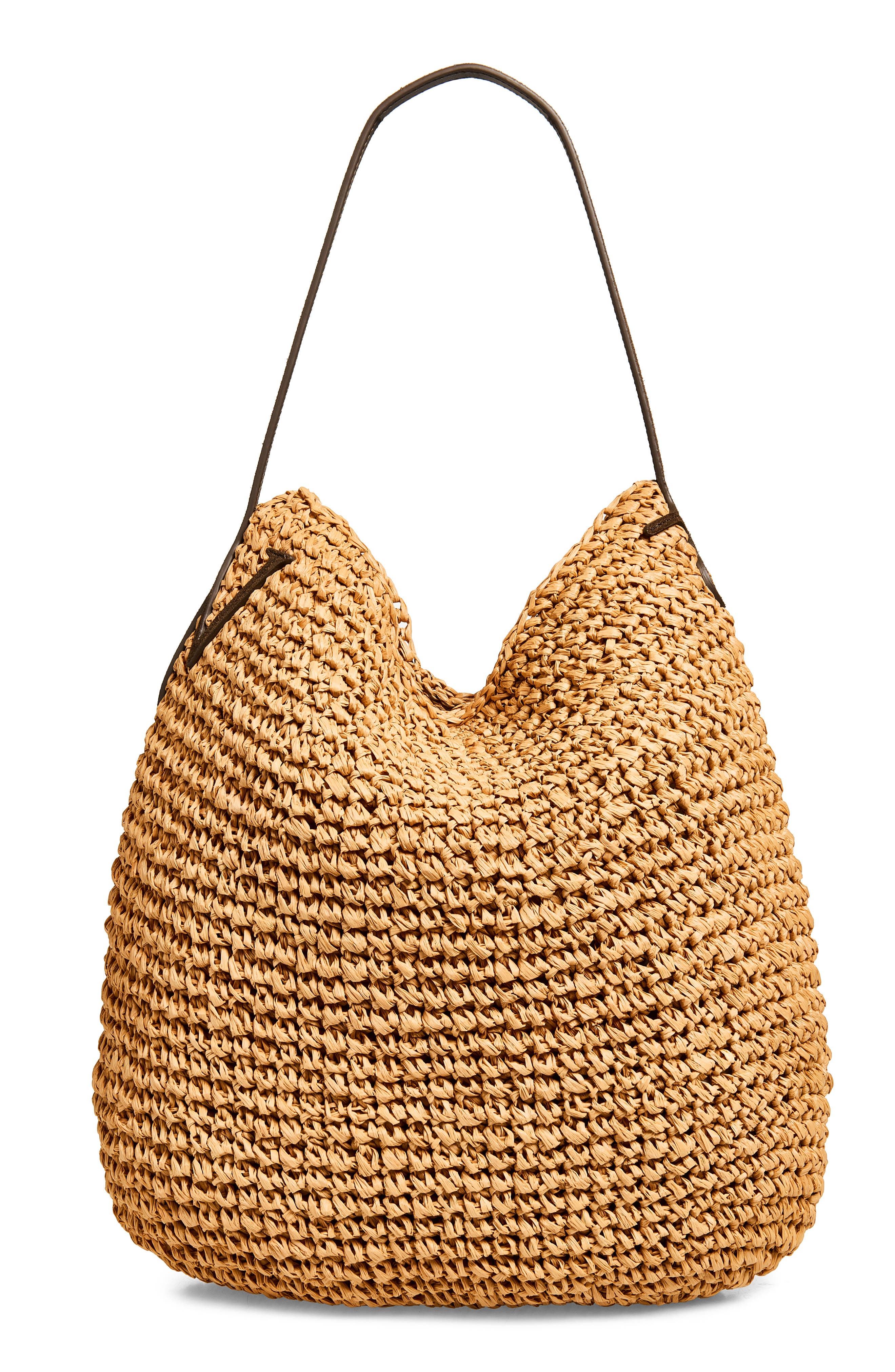 XL Raffia Bulb Hobo, Alternate, color, NATURAL/ BROWN 094