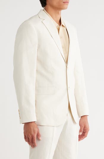 Slim Fit Solid Linen Blend Sport Coat