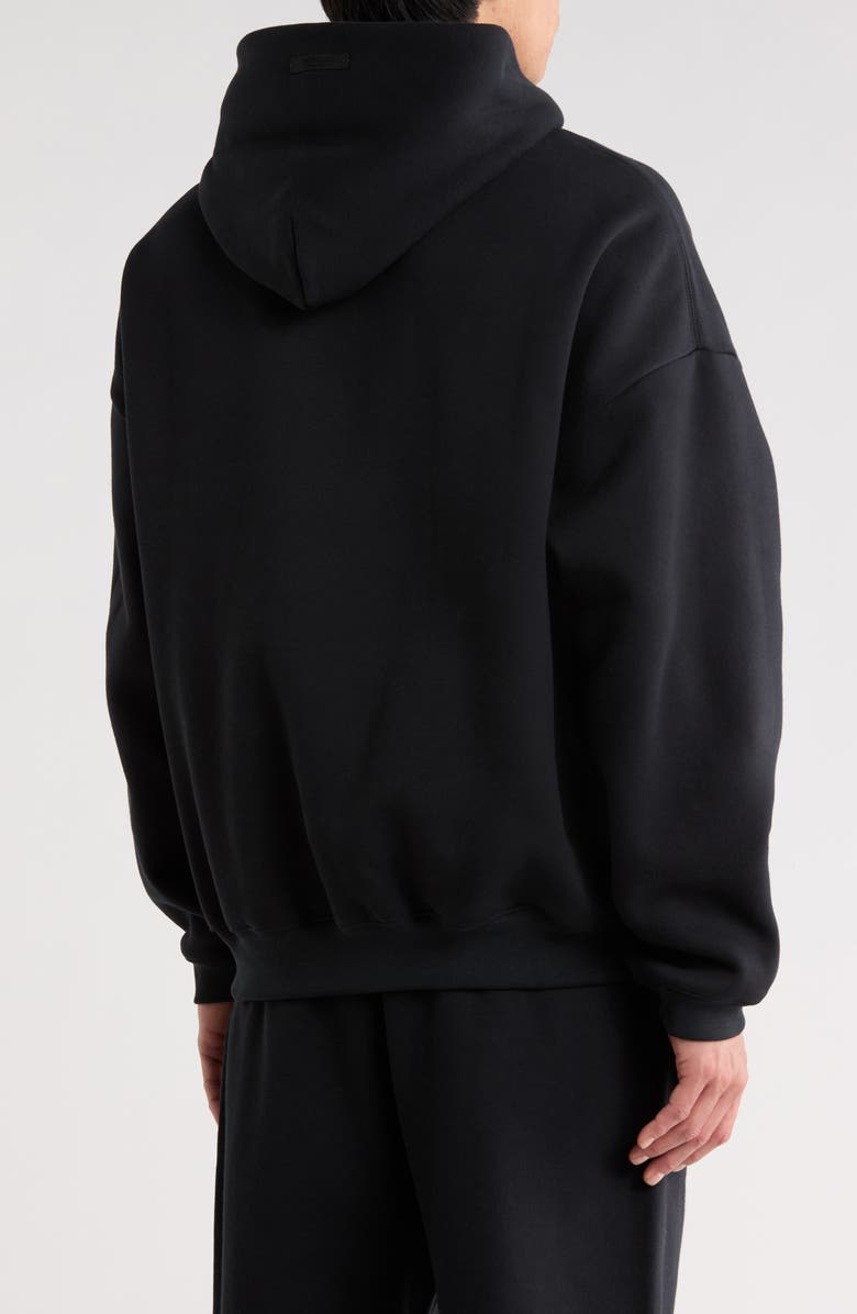 Fear of God Essentials '90s Fit Fleece Logo Hoodie, Alternate, color, Vintage Black