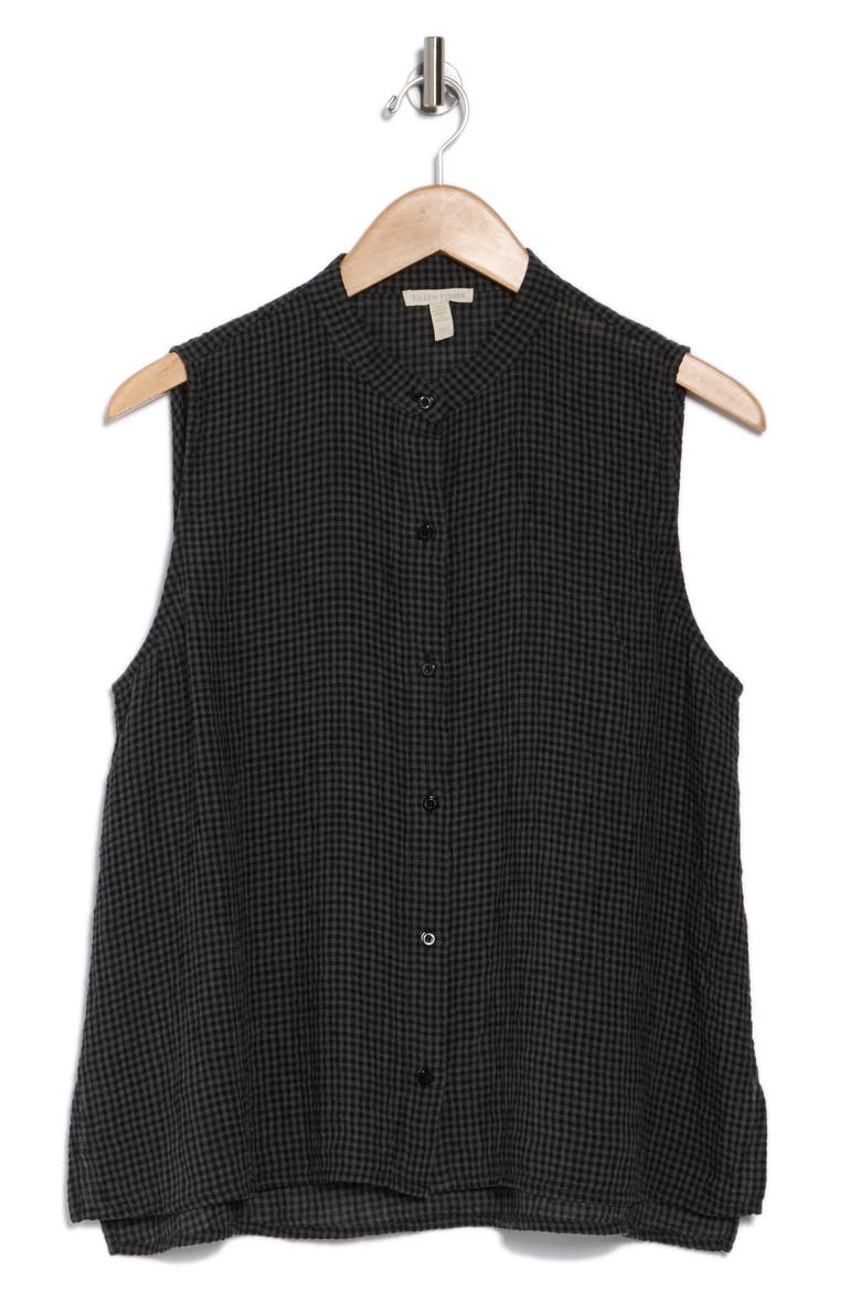 Mandarin Collar Top, Alternate, color, BLACK