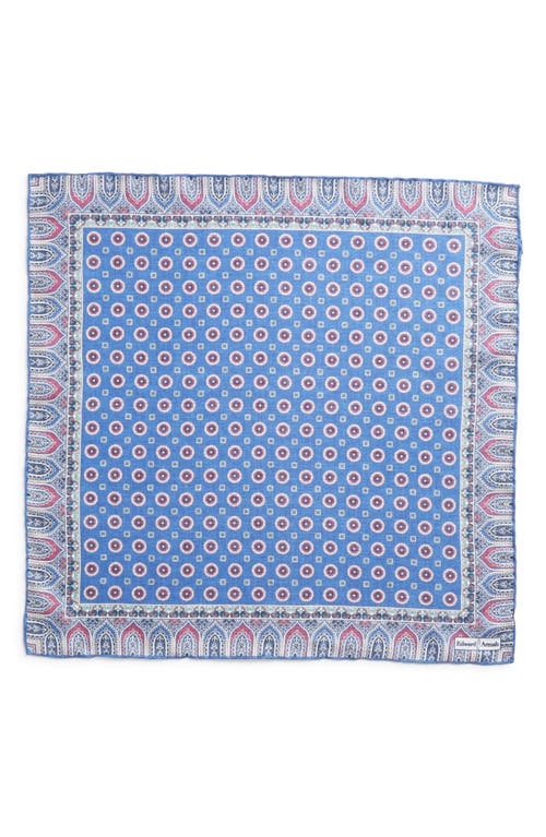 Shop Edward Armah Neat Silk Pocket Square In Denim