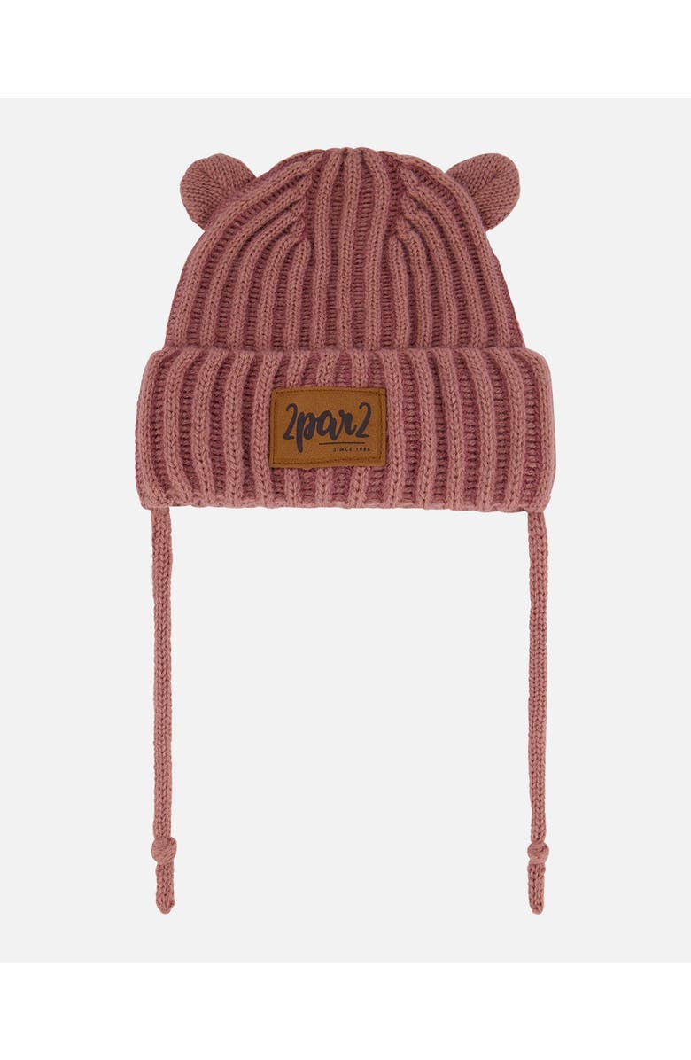 Deux par Deux Baby Girl's Baby Knit Hat With Ears Ancient Rose, Main, color, 