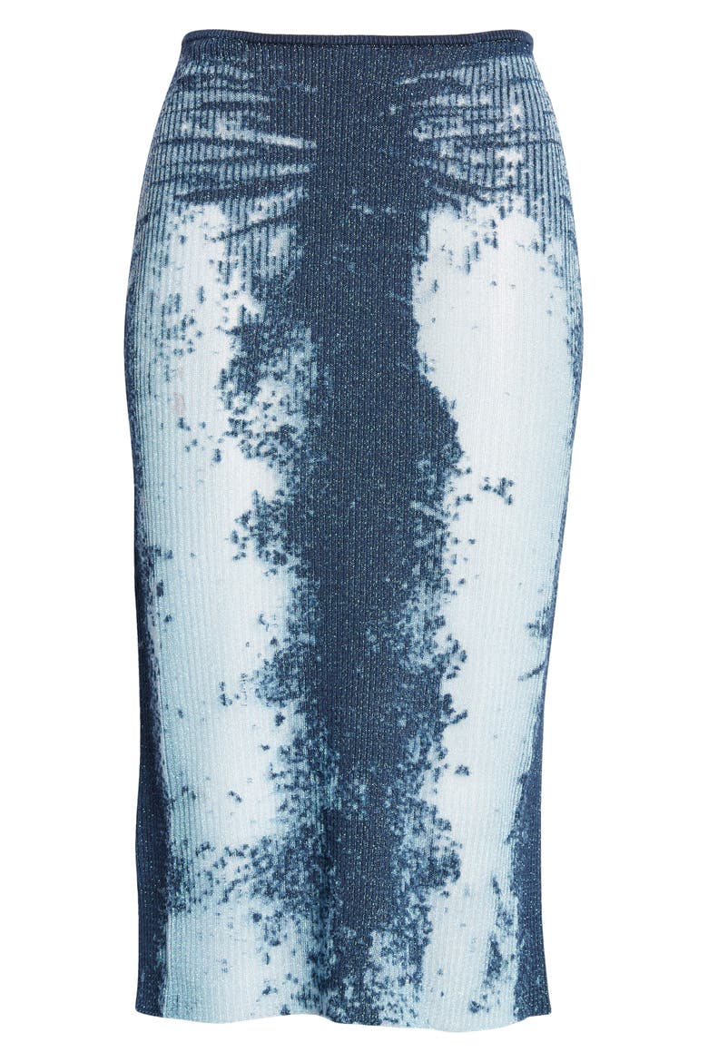 M-Begonia Rib Sweater Skirt, Alternate, color, BLUE LUREX