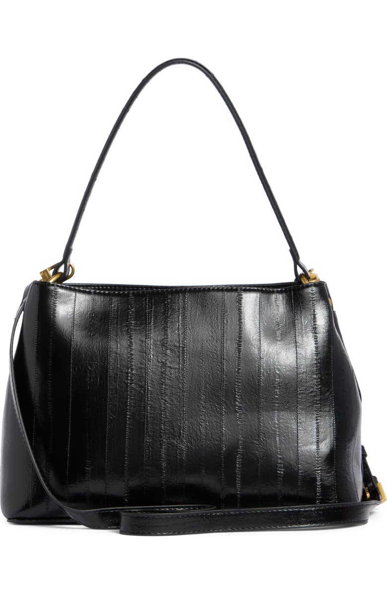 Tahari Keeley Faux Leather Satchel, Alternate, color, Black