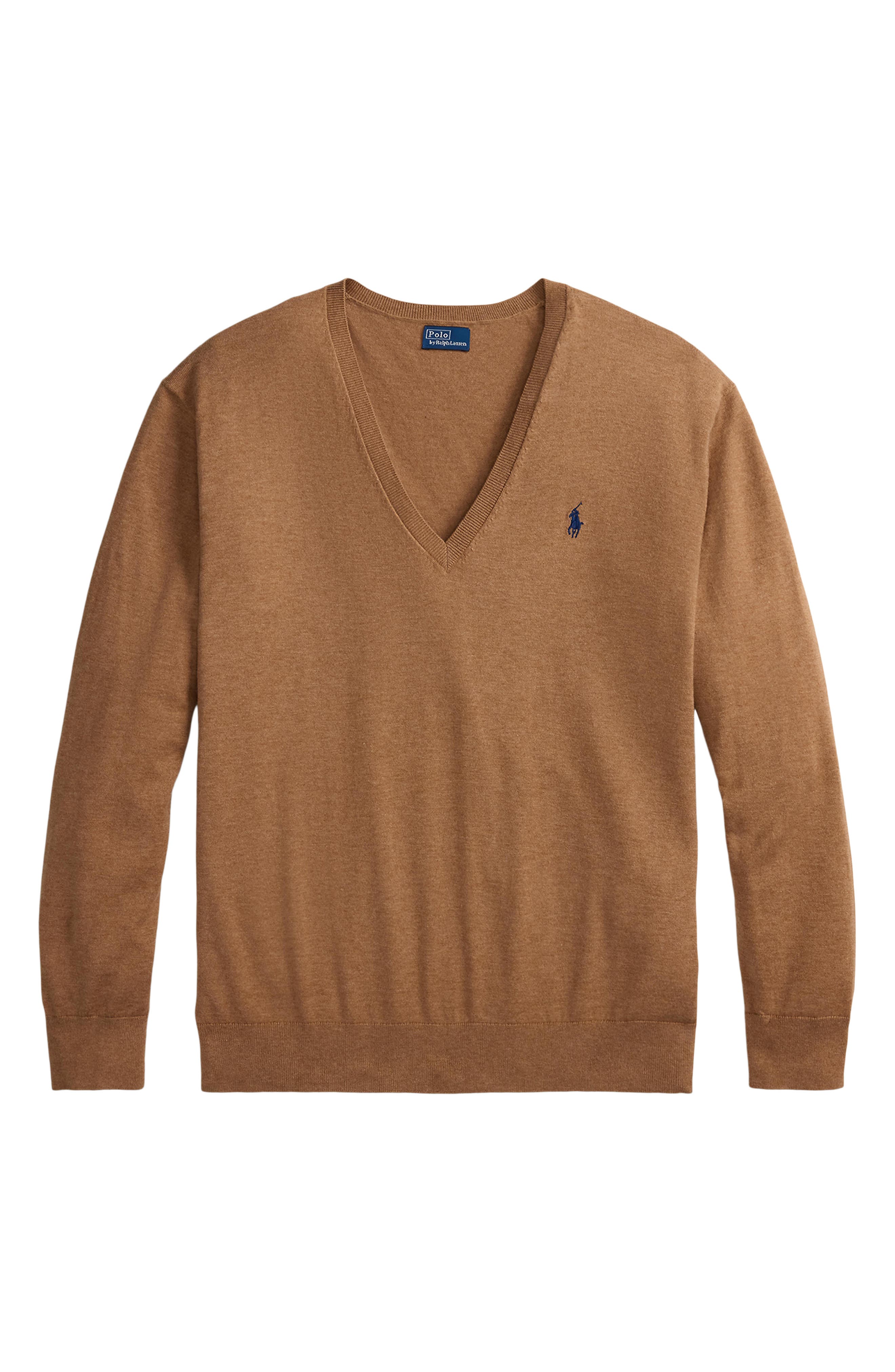Polo Ralph Lauren Relaxed Cotton V-Neck Sweater (Women) | Nordstrom