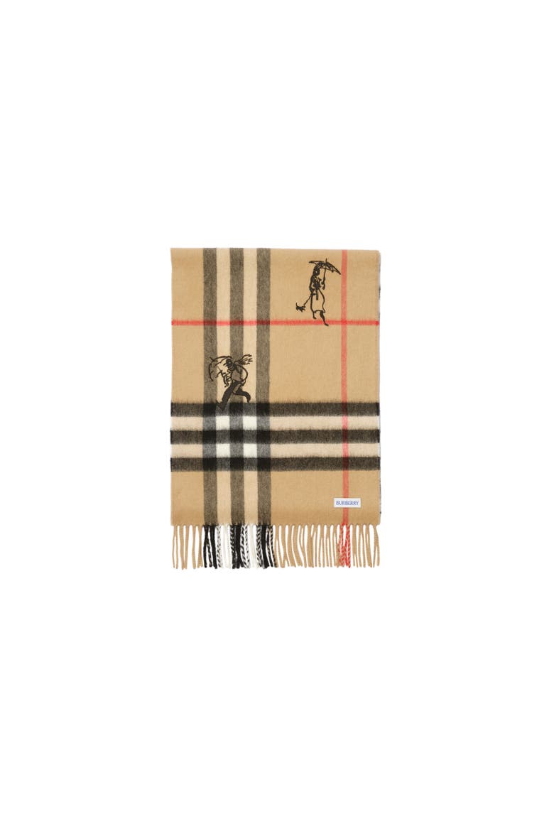 Check Mates Cashmere Scarf, Alternate, color, Archive beige